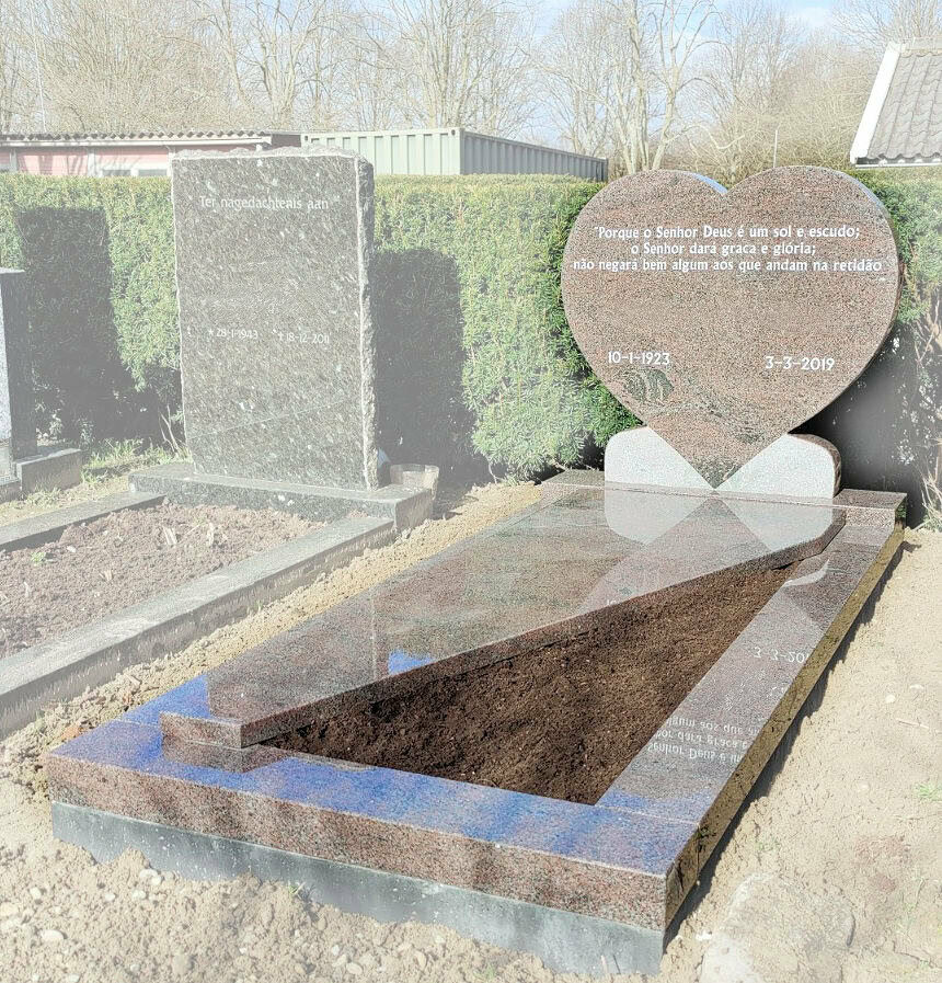 Grafmonument met hartvorm